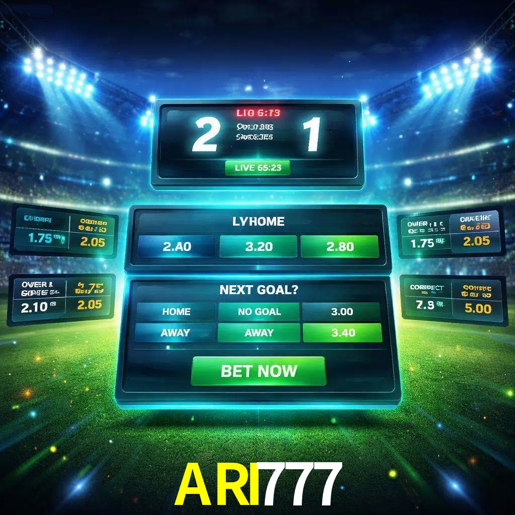 Vista de apuestas en vivo ARI777 durante un partido en curso